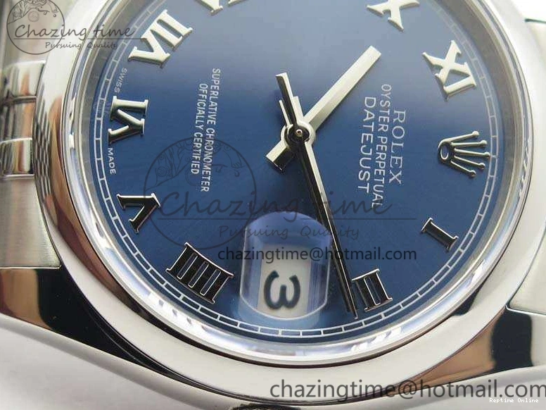 0516 DateJust 36mm SS 116200 ARF 1:1 Best Edition Blue Roman Dial On 904L SS Jubilee Bracelet SA GoodFit 3520